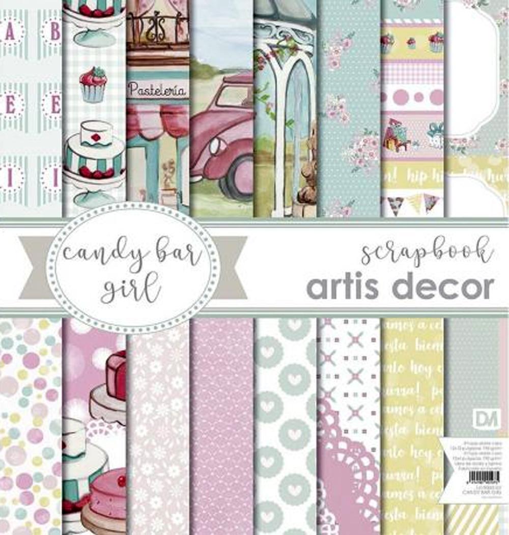 ARTIS DECOR PAPEL SCRAP 8 HOJAS DOBLE CARA CANDY BAR GIRL 30,5 X 30,5 CM
