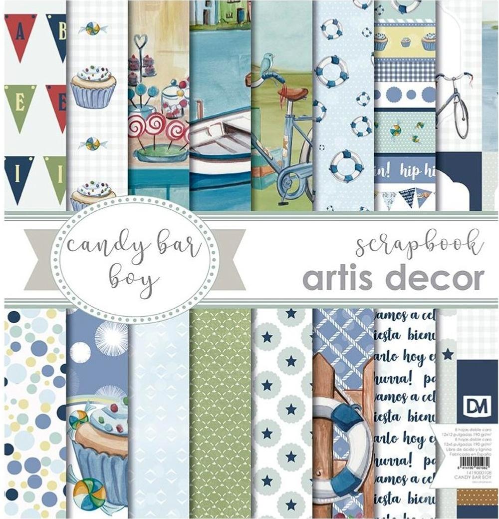ARTIS DECOR PAPEL SCRAP 8 HOJAS DOBLE CARA CANDY BAR GIRL 30,5 X 30,5 CM