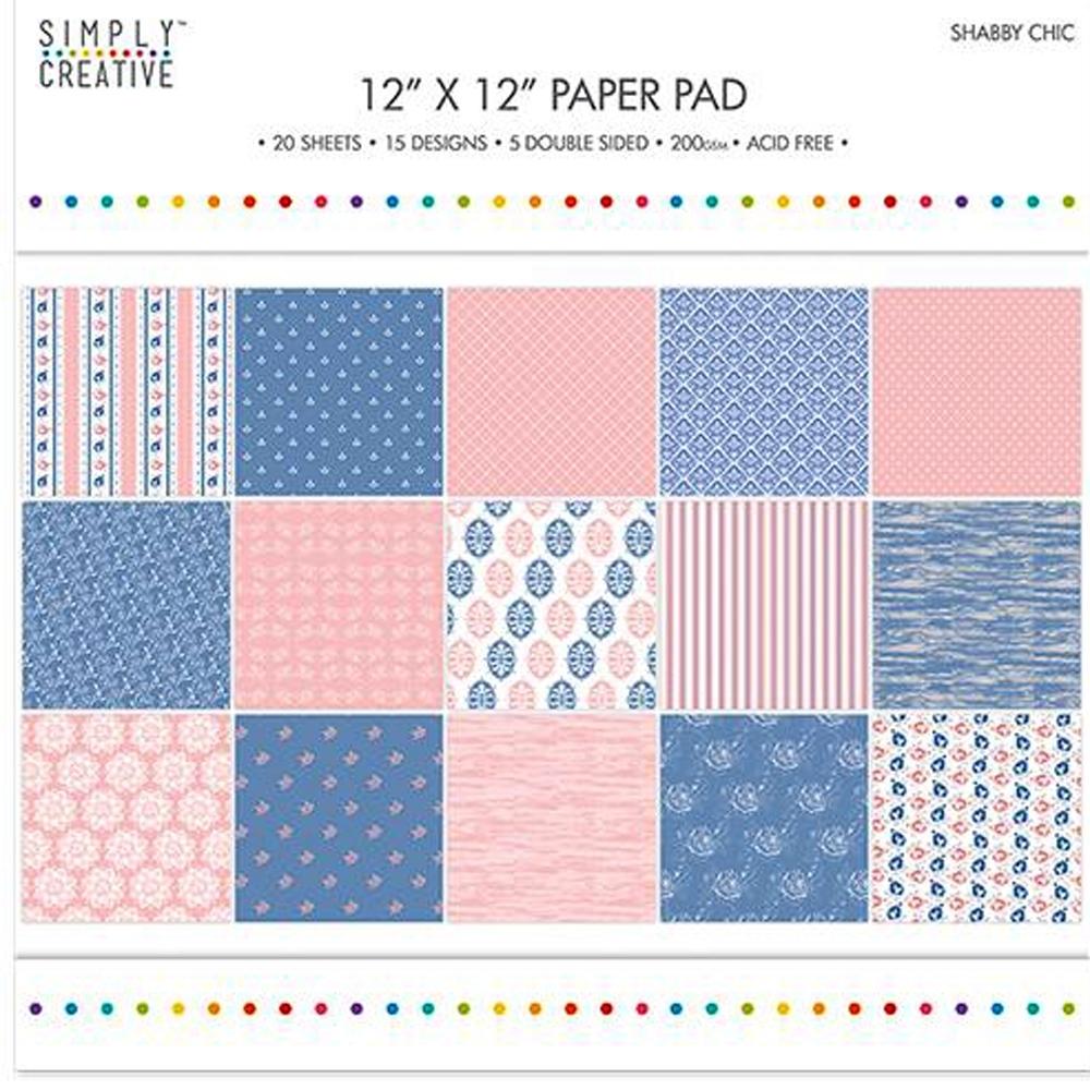 MONTEJO PAPEL SCRAPBOOKING 20 HOJAS SHABBY CHIC 30 X 30 CM