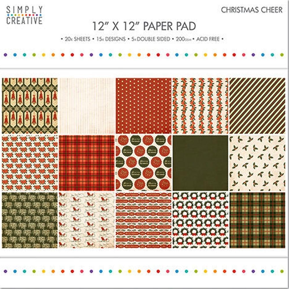MONTEJO PAPEL SCRAPBOOKING 20 HOJAS CHRISTMAS CHEER 30 X 30 CM