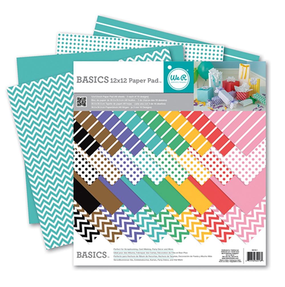 PAPEL SCRAP WE R MEMORY KEEPERS BASICS 48 HOJAS 30 X 30 CM