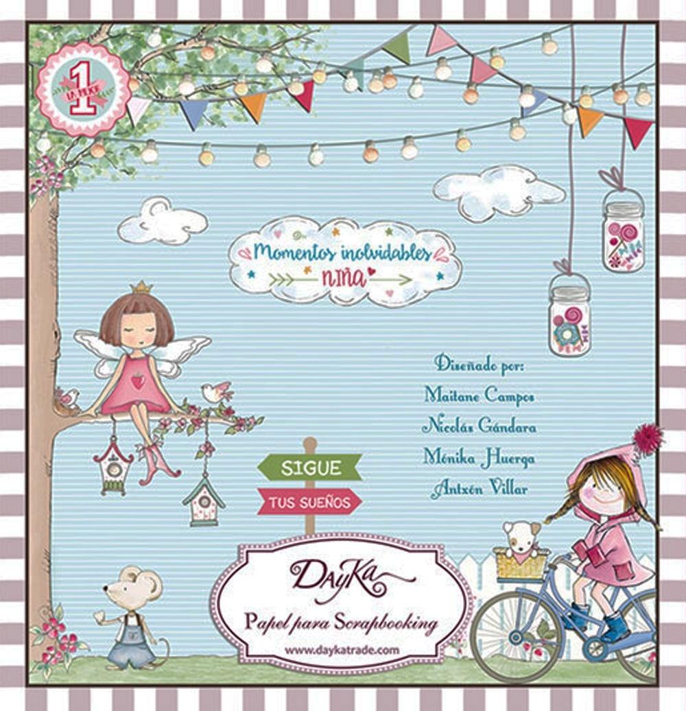 DAYKA SET 24 HOJAS SCRAP 20X20 MOMENTOS INOLVIDABLES NIÑA