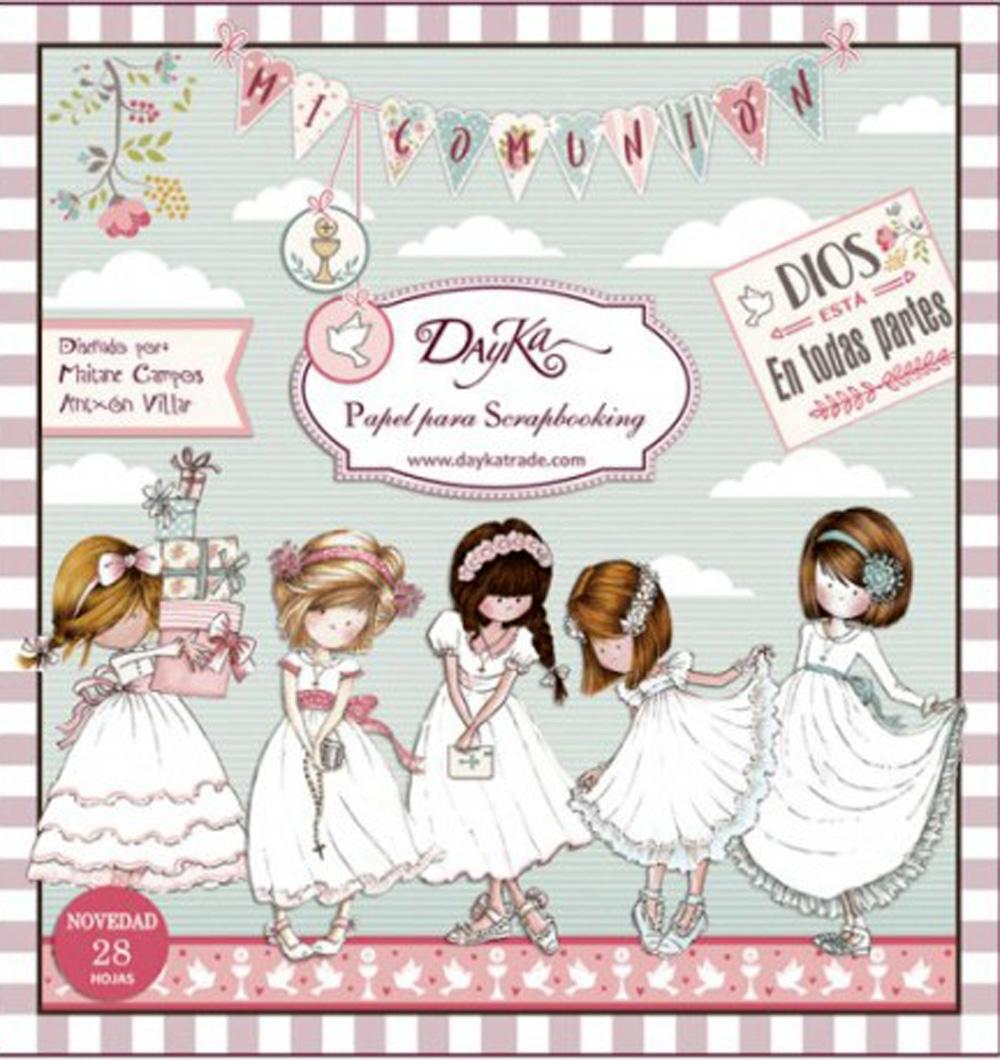 DAYKA SET 28 HOJAS SCRAP 20X20 COMUNIÓN NIÑA