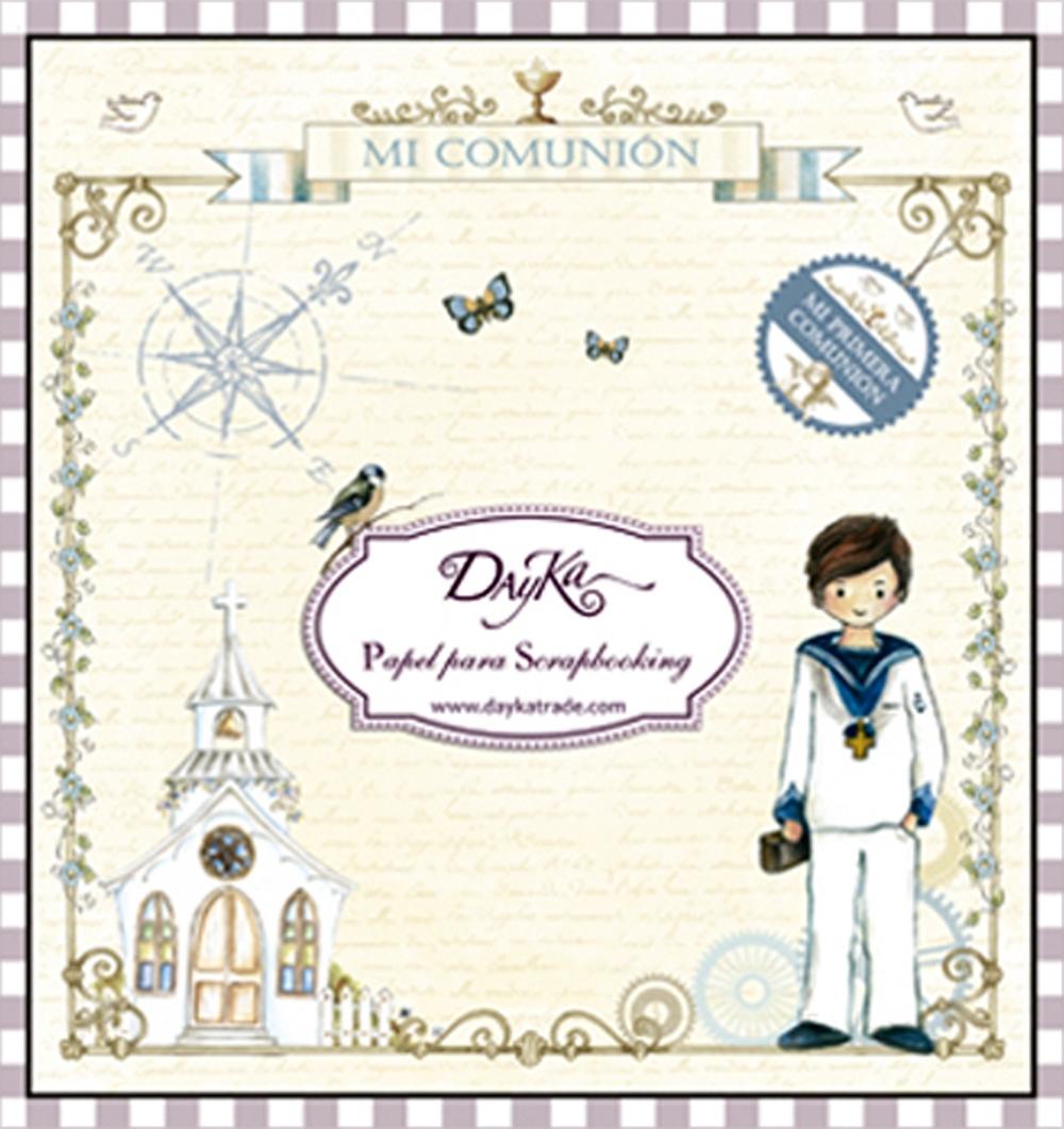 DAYKA SET 24 HOJAS SCRAP 20X20 COMUNIÓN NIÑO