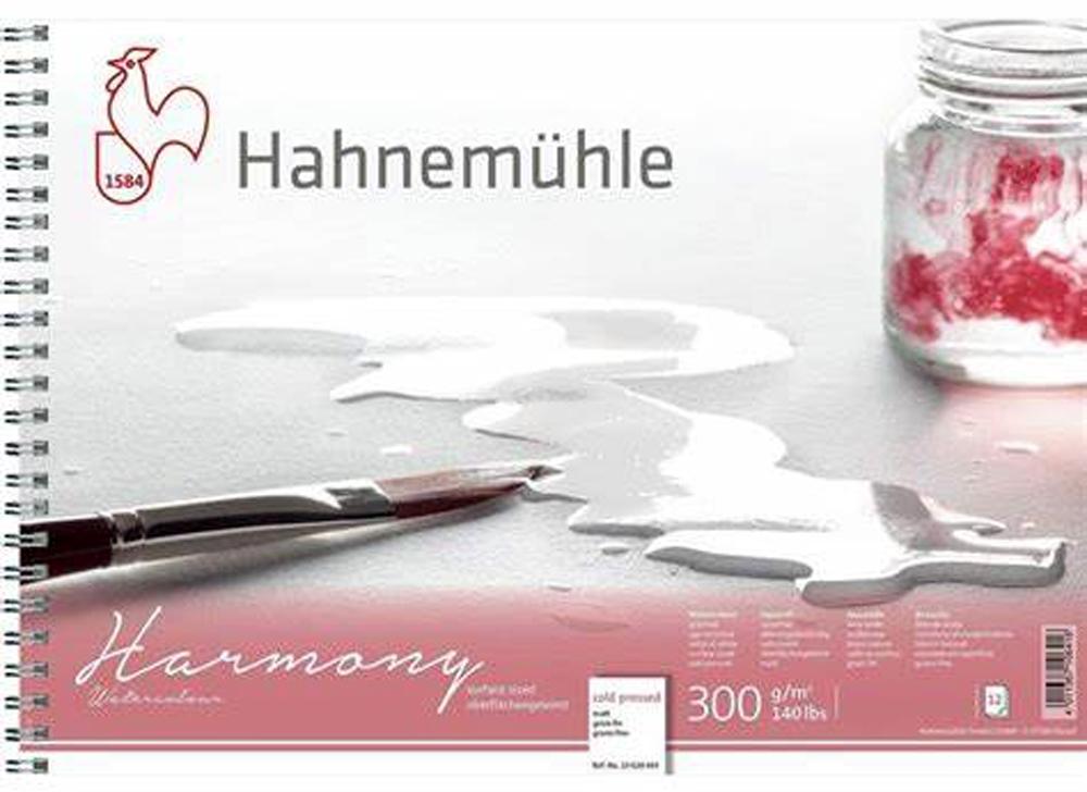 HAHNEMÜHLE BLOC ACUARELA HARMONY CON ESPIRAL GRANO FINO 300G 12 HOJAS