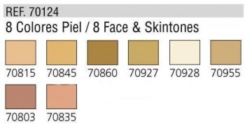VALLEJO MODEL COLOR SET 8 COLORES PIEL DE 17 ML