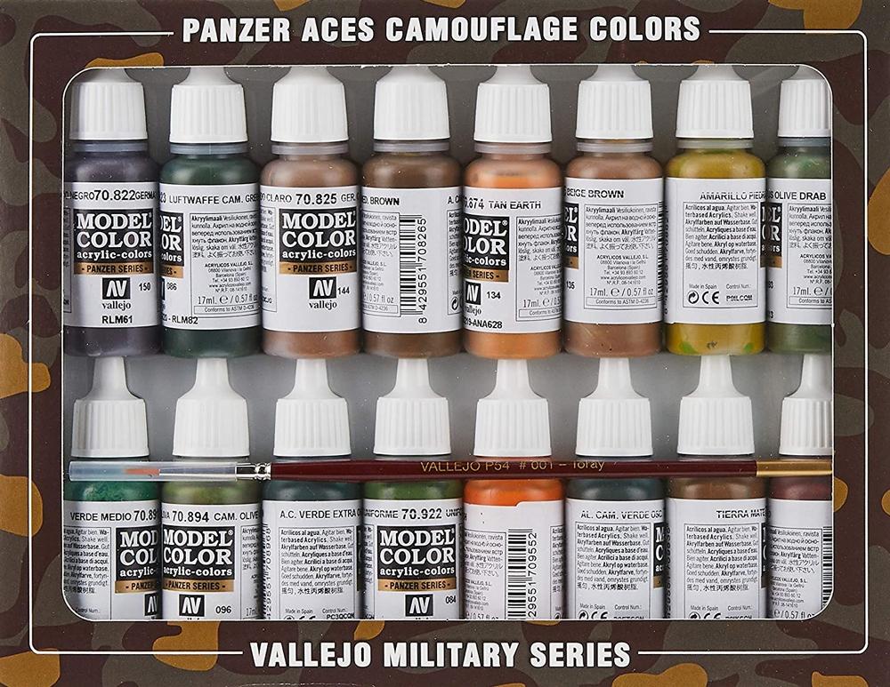 VALLEJO MODEL COLOR PANZER ACES CAMUFLAJE SET 16 COLORES 17 ML