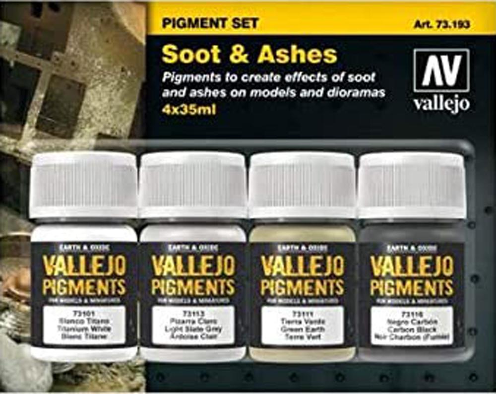 VALLEJO SET DE PIGMENTOS HOLLÍN Y CENIZAS 4 X 35 ML