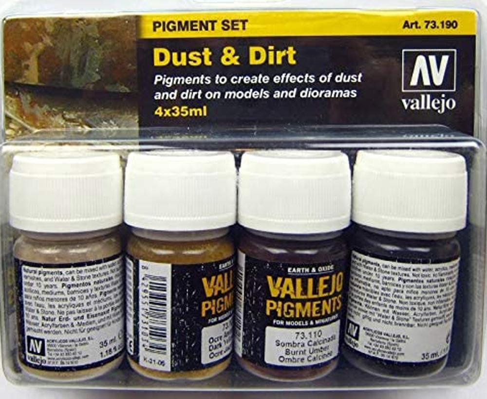 VALLEJO SET DE PIGMENTOS POLVO Y SUCIEDAD 4 X 35 ML