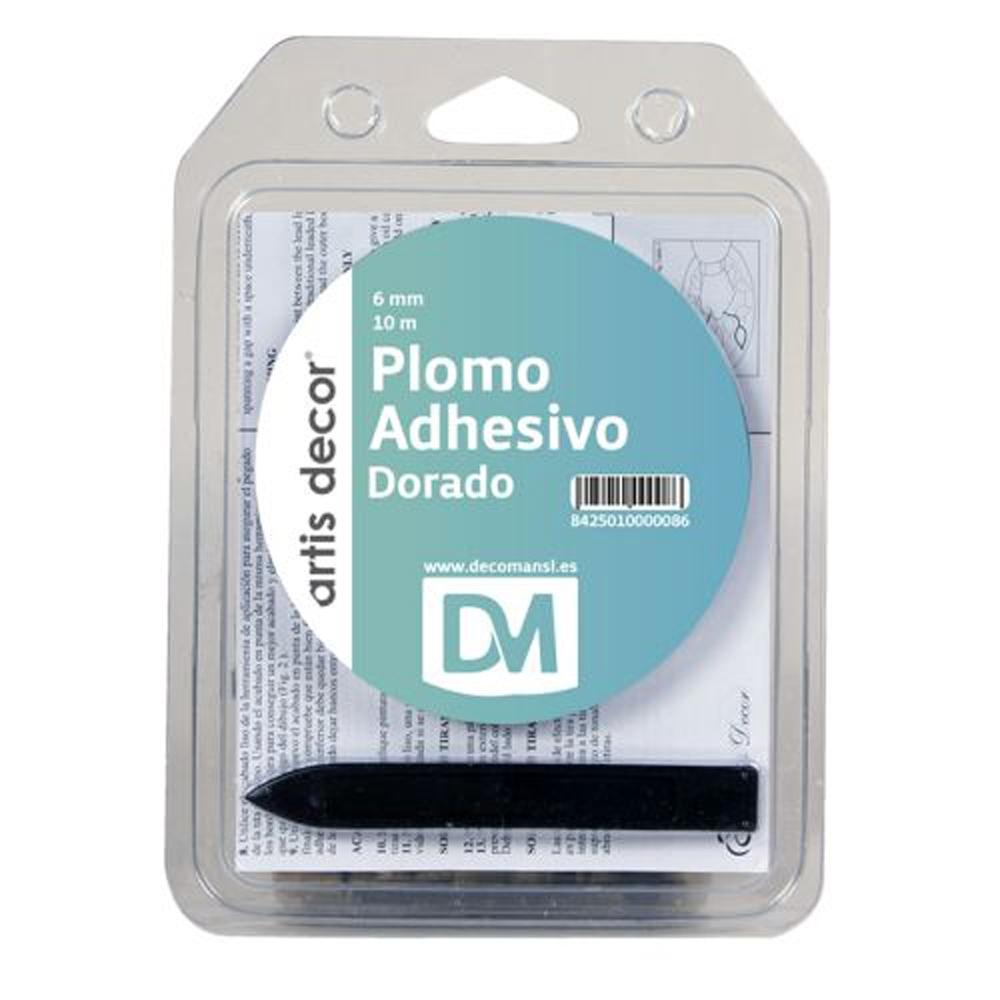 ARTIS DECOR PLOMO ADHESIVO SIMPLE 6MMX10M DORADO