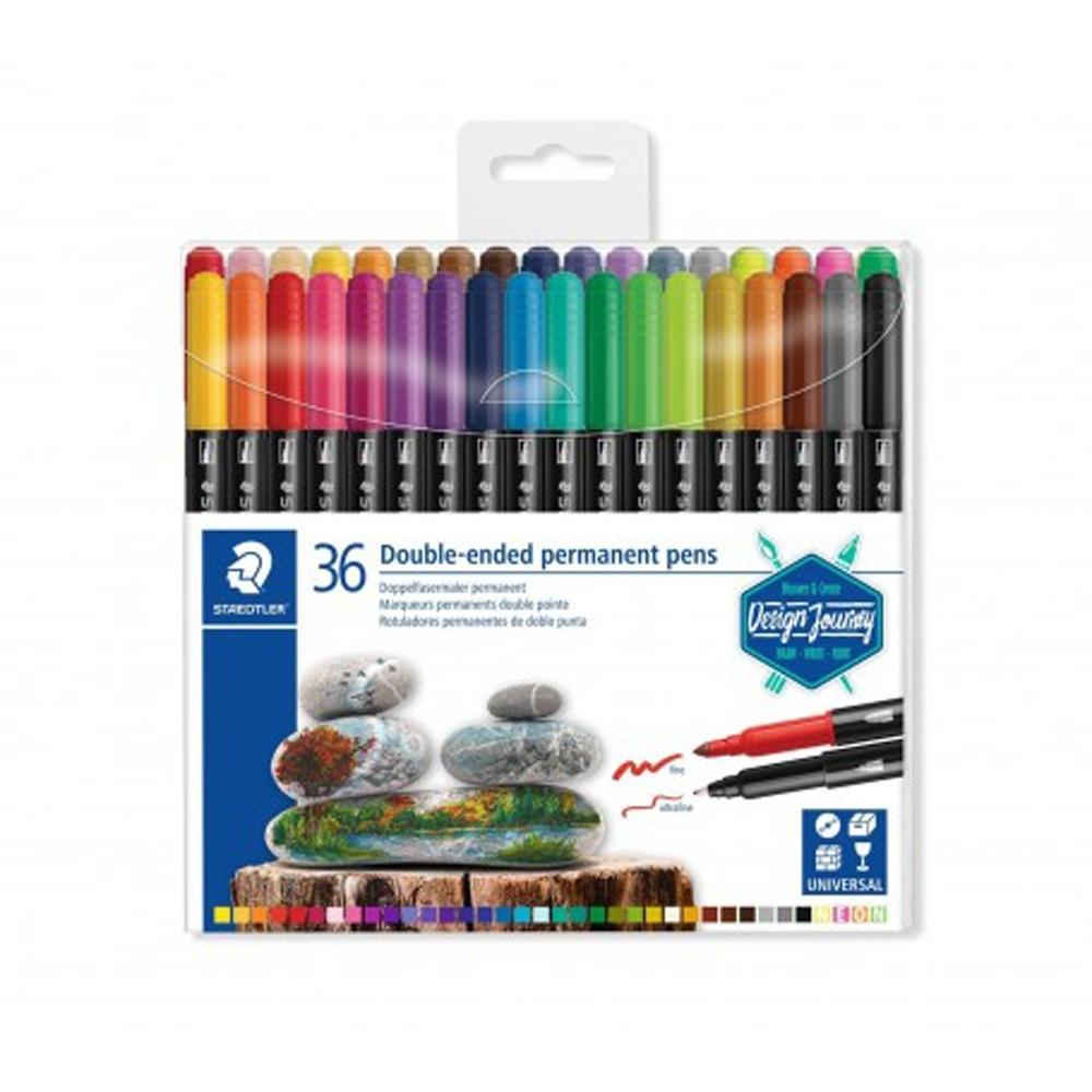 STAEDTLER ESTUCHE 36 ROTULADORES PERMANENTES DOBLE PUNTA