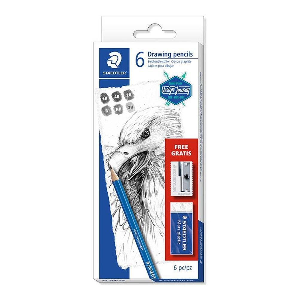 STAEDTLER SET LUMOGRAPH 6 LÁPICES GRAFITO