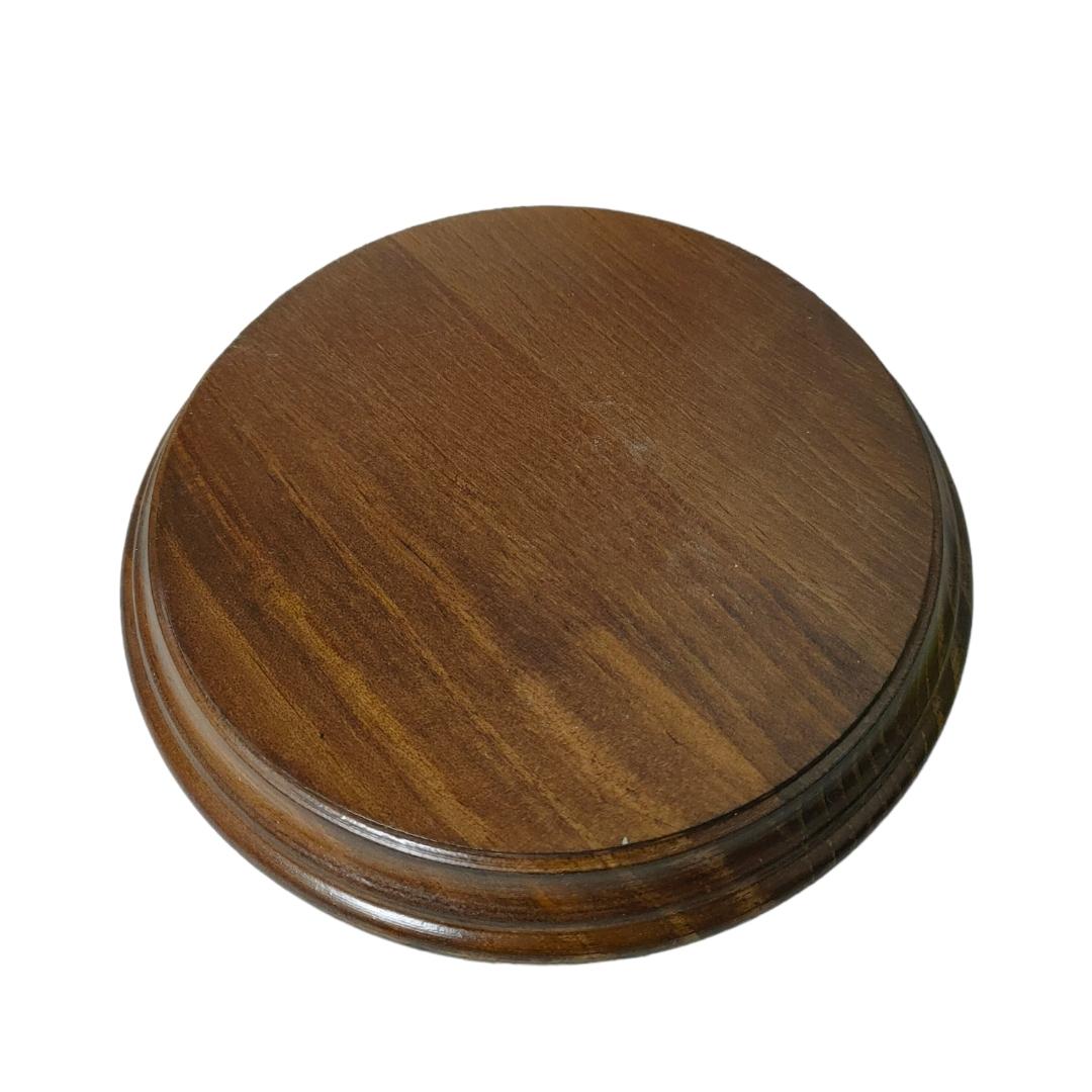 peana madera redonda nogal 12cm baseN/A — Centroartesano