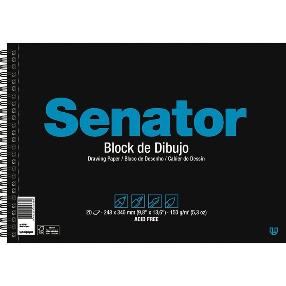 SENATOR BLOC DE DIBUJO FOLIO PROLONGADO 20 HOJAS SIN RECUADRO