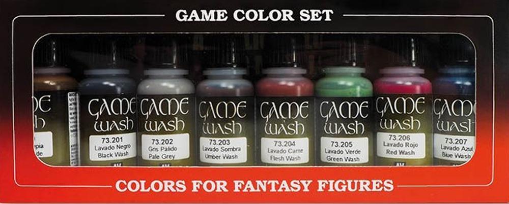 VALLEJO GAME COLOR SET DE 8 COLORES LAVADOS 17 ML