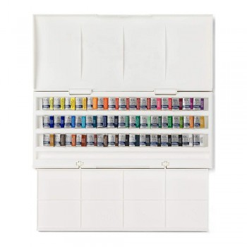 WINSOR & NEWTON CAJA DE 45 ACUARELAS 1/2 GODET COTMAN