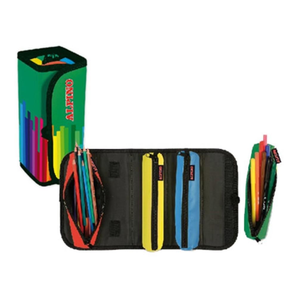 PLUMIER ESCOLAR ALPINO MULTI 4 EN 1 CIERRE VELCRO 30 PIEZAS