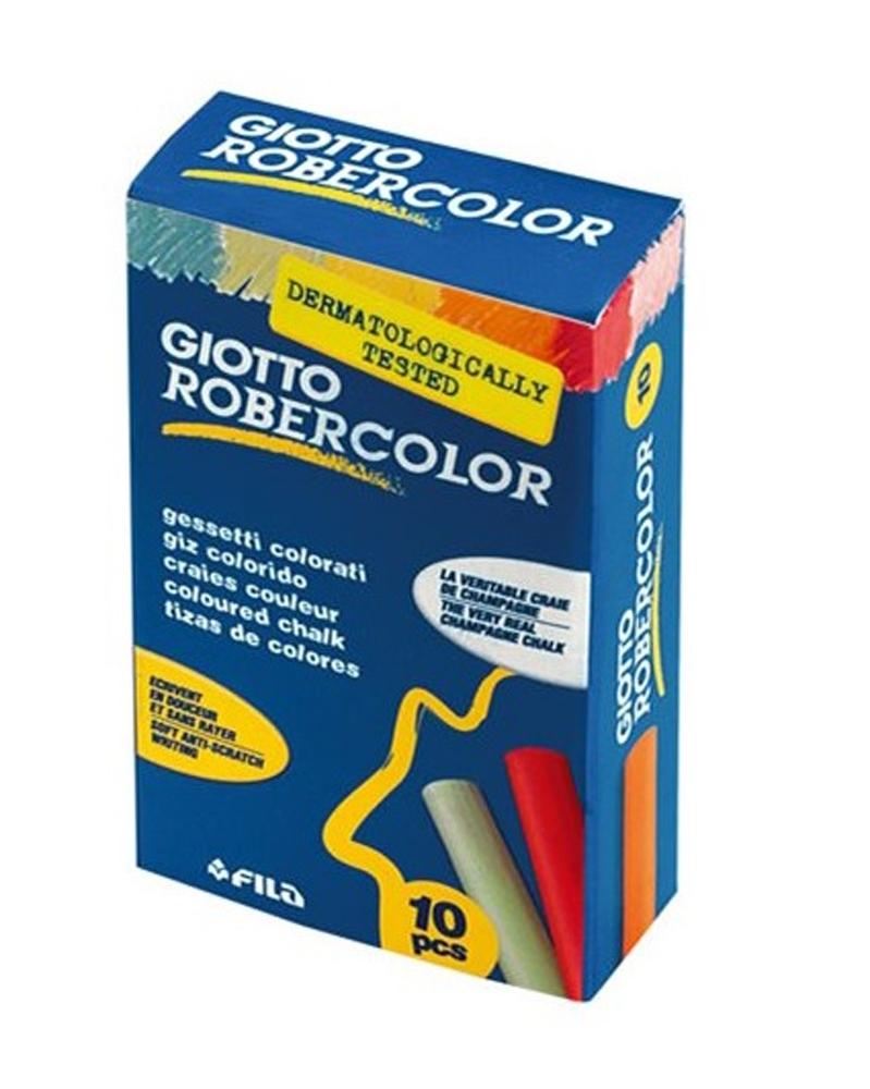 GIOTTO CAJA 10 TIZAS DE COLORES ANTIPOLVO ROBERCOLOR