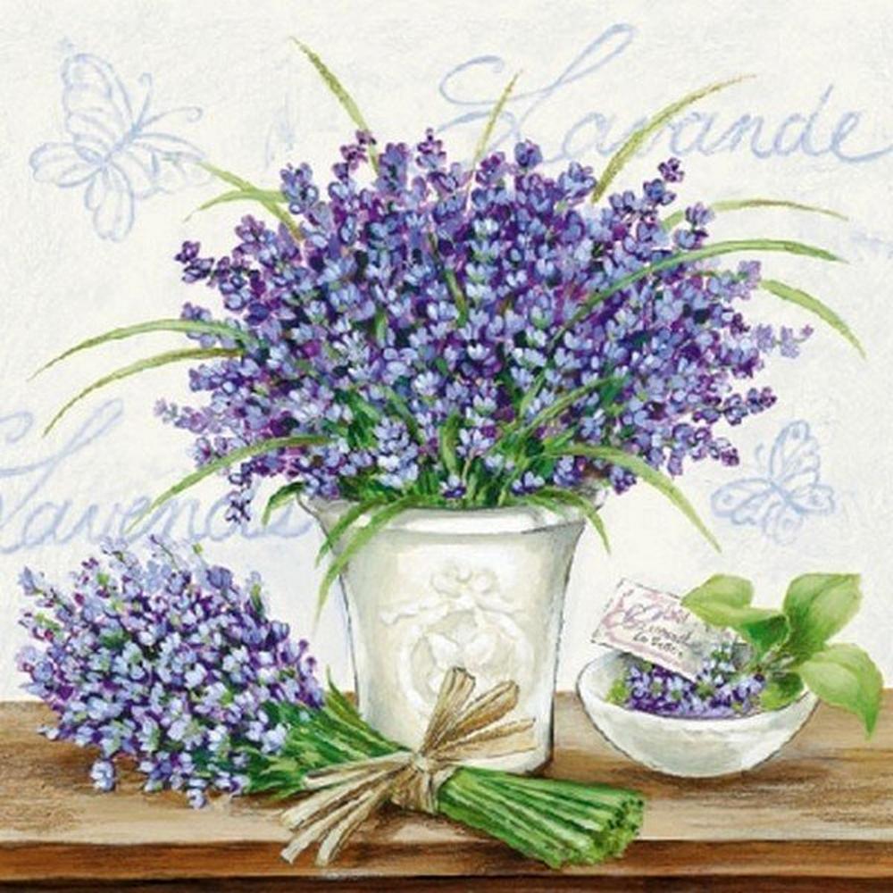 SERVILLETA DECORATIVA MACETA LAVANDA 1 UNIDAD REF.3003