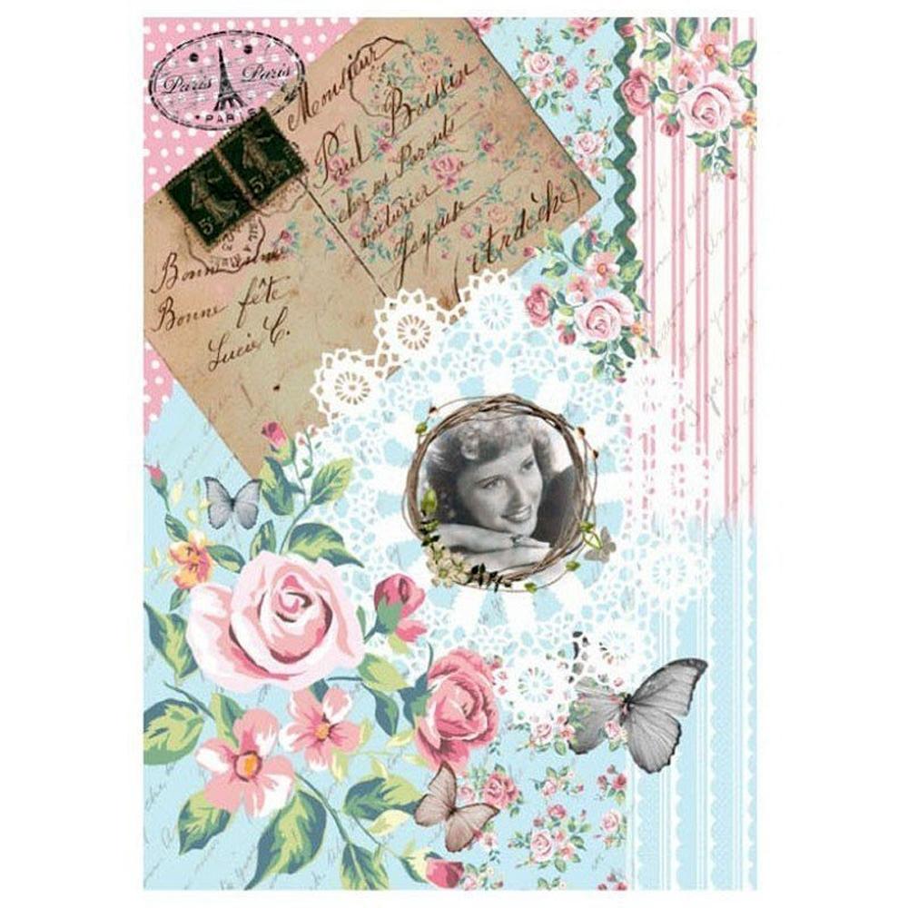 PAPEL ARROZ POSTAL SHABBY MODELO 145 (1 UNIDAD, 30 X 41 CM)