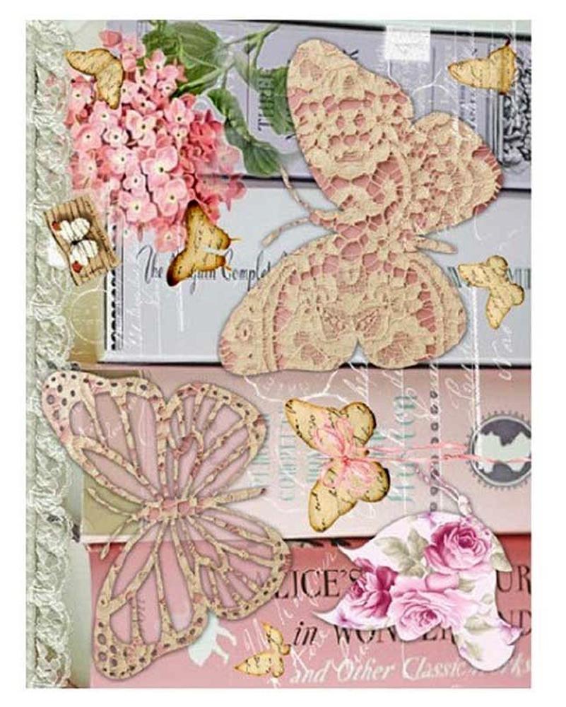 PAPEL ARROZ MARIPOSAS ROSAS MODELO 420 (1 UNIDAD, 30 X 41 CM)