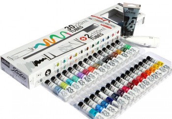 PEBEO ESTUCHE ACRÍLICO 30X20ML + 2 TUBOS 100ML