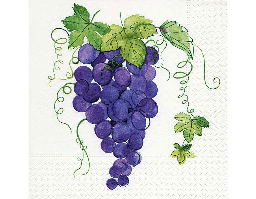 SERVILLETA DECORATIVA RACIMO DE UVAS 1 UNIDAD REF.3024