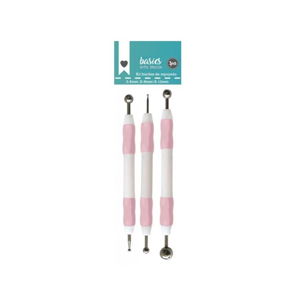 ARTIS DECOR KIT BURIL REPUJADO 3 UNIDS.