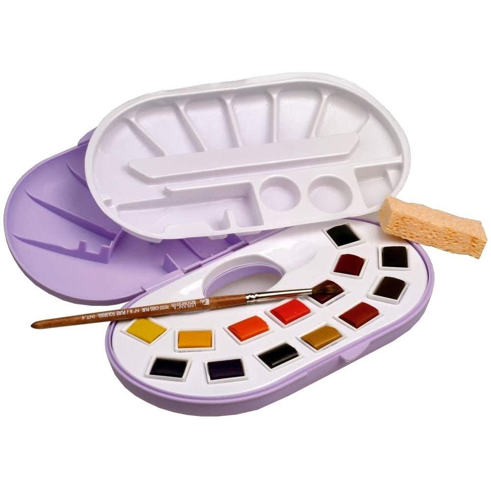 LEFRANC & BOURGEOIS CAJA ACUARELA FINE 14 1/2 GODETS + ACCESORIOS