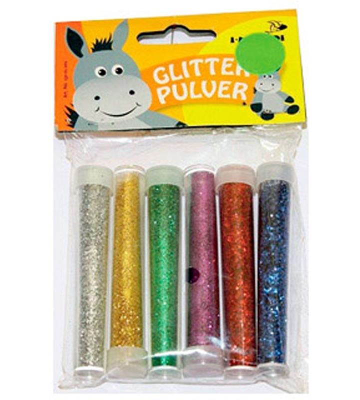 LIDERPAPEL PURPURINA EN POLVO 6 TUBOS COLORES SURTIDOS 6 GR.