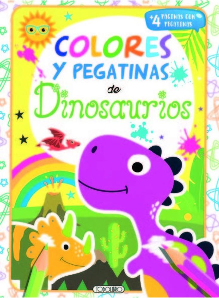 TODOLIBRO DINOSAURIOS 2 COLORES Y PEGATINAS