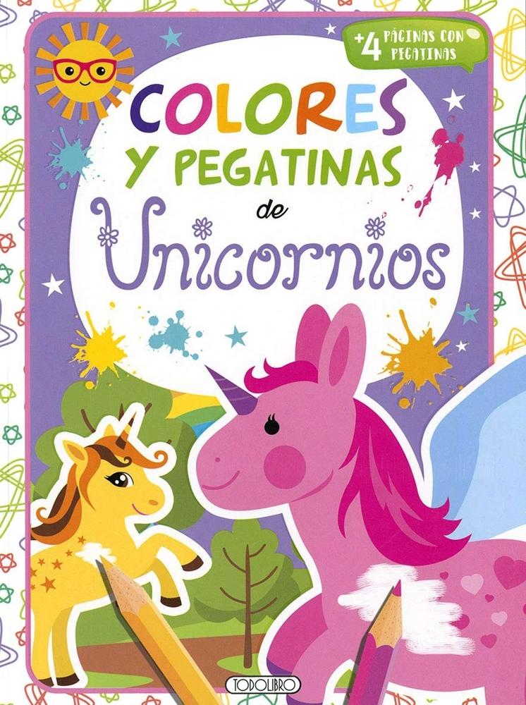TODOLIBRO UNICORNIOS 4 COLORES Y PEGATINAS