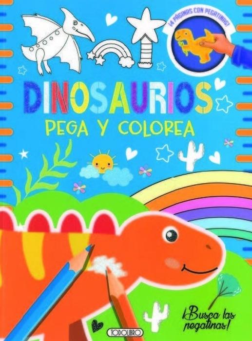 TODOLIBRO DINOSAURIOS 2 PEGA Y COLOREA