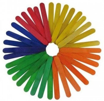 PALOS DE MADERA ANCHOS 15CM COLORES SURTIDOS 50UDS.