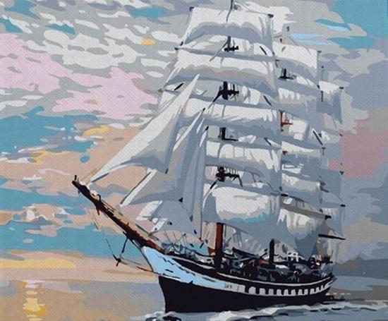 ÁLEX BOG PINTA POR NÚMEROS ÓLEO BARCO VELERO 50X40 CM