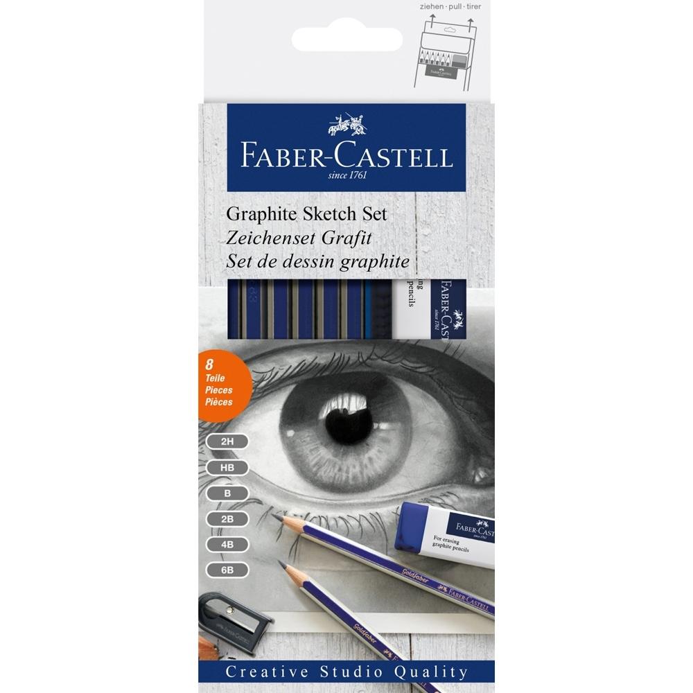 FABER-CASTELL SET GRAFITO CREATIVE STUDIO 6 LÁPICES + GOMA Y AFILADOR