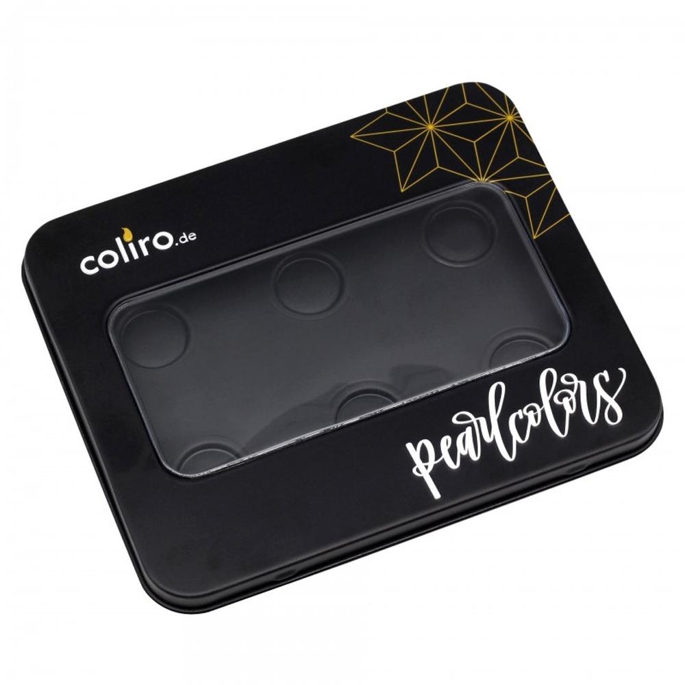 COLIRO CAJA METÁLICA VACÍA NEGRA PARA 6 ACUARELAS PEARLCOLORS