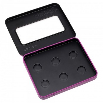COLIRO CAJA METÁLICA VACÍA MORADA PARA 6 ACUARELAS PEARLCOLORS