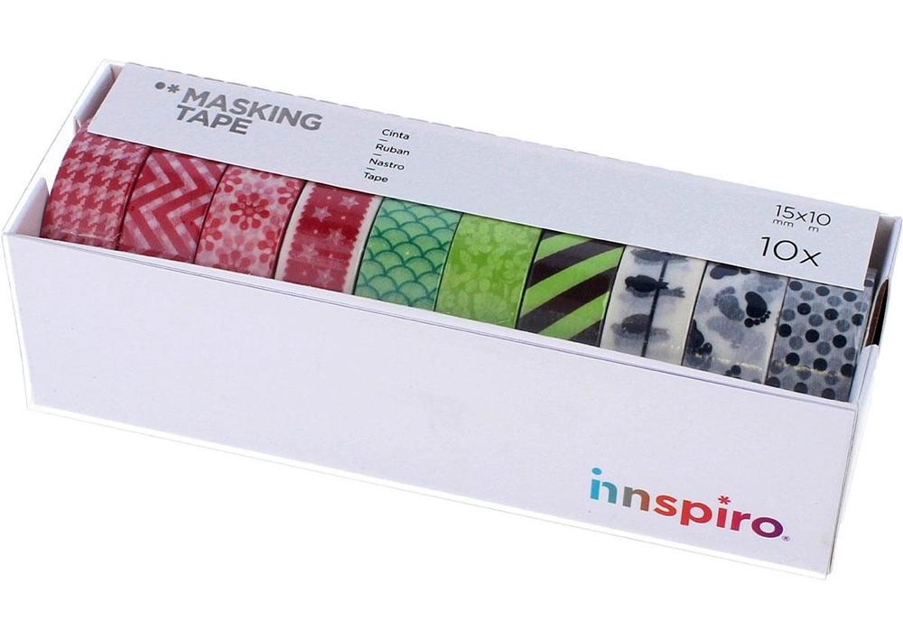 Conjunto de cinta 10 Rolls Washi Feliz Navidad Masking Tape Navidad Colecciones Paquete de regalo del arte del arte actual Wrap Accesorios decorativos rojo y blanco 