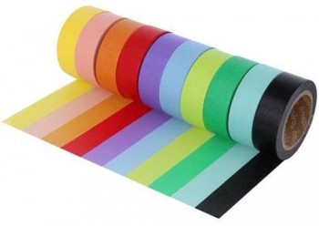 SET 10 CINTAS WASHI TAPE SERIE LISOS BÁSICOS
