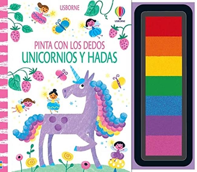 PINTA CON LOS DEDOS UNICORNIOS Y HADAS