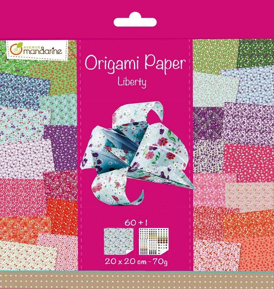 AVENUE MANDARINE PAPEL PARA ORIGAMI LIBERTY 60 HOJAS 20 X 20 CM