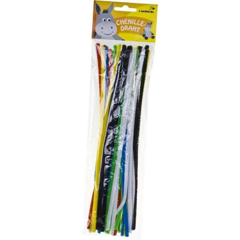 VARILLAS CHENILLE 25 UNIDS. 30 X 0.6 CM COLORES SURTIDOS