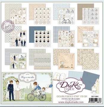 DAYKA SET 24+2 HOJAS SCRAP COMUNIÓN NIÑO HOY ES MI DÍA EDICIÓN 2022