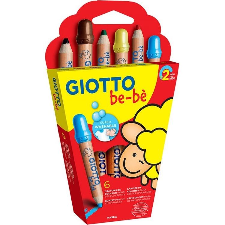 GIOTTO BEBÉ CAJA DE LÁPICES COLORES SURTIDOS + SACAPUNTAS (6 / 12 UNIDS.)