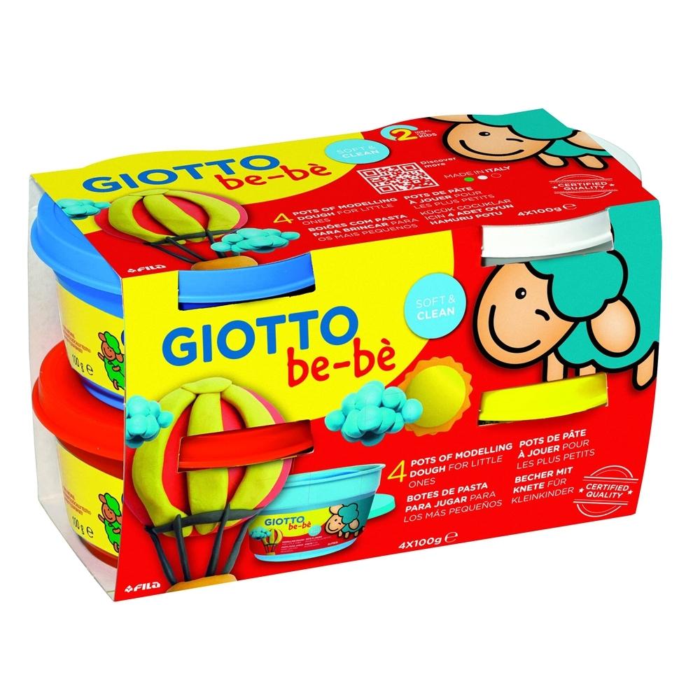 GIOTTO BEBÉ SET BOTES DE PASTA PARA JUGAR 4 X 100 GR.