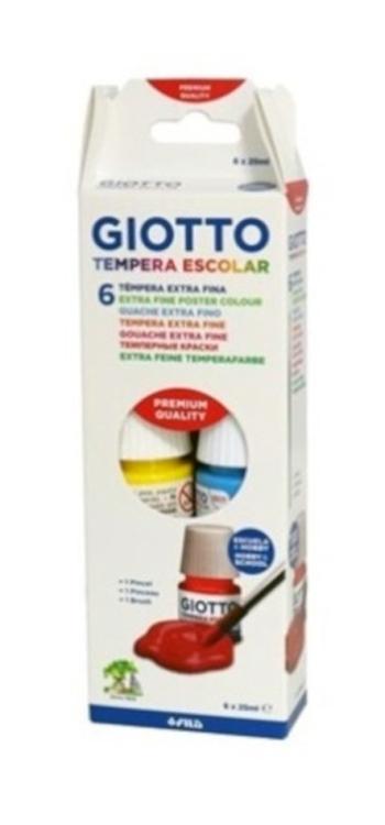 GIOTTO SET TÉMPERAS 25 ML + PINCEL (6 / 12 UNDS.)