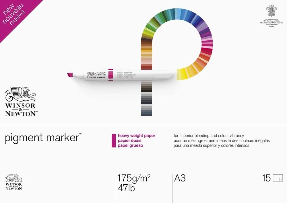 WINSOR & NEWTON BLOC PAPEL PARA ROTULADOR PIGMENT MARKER 15H 175 GR.