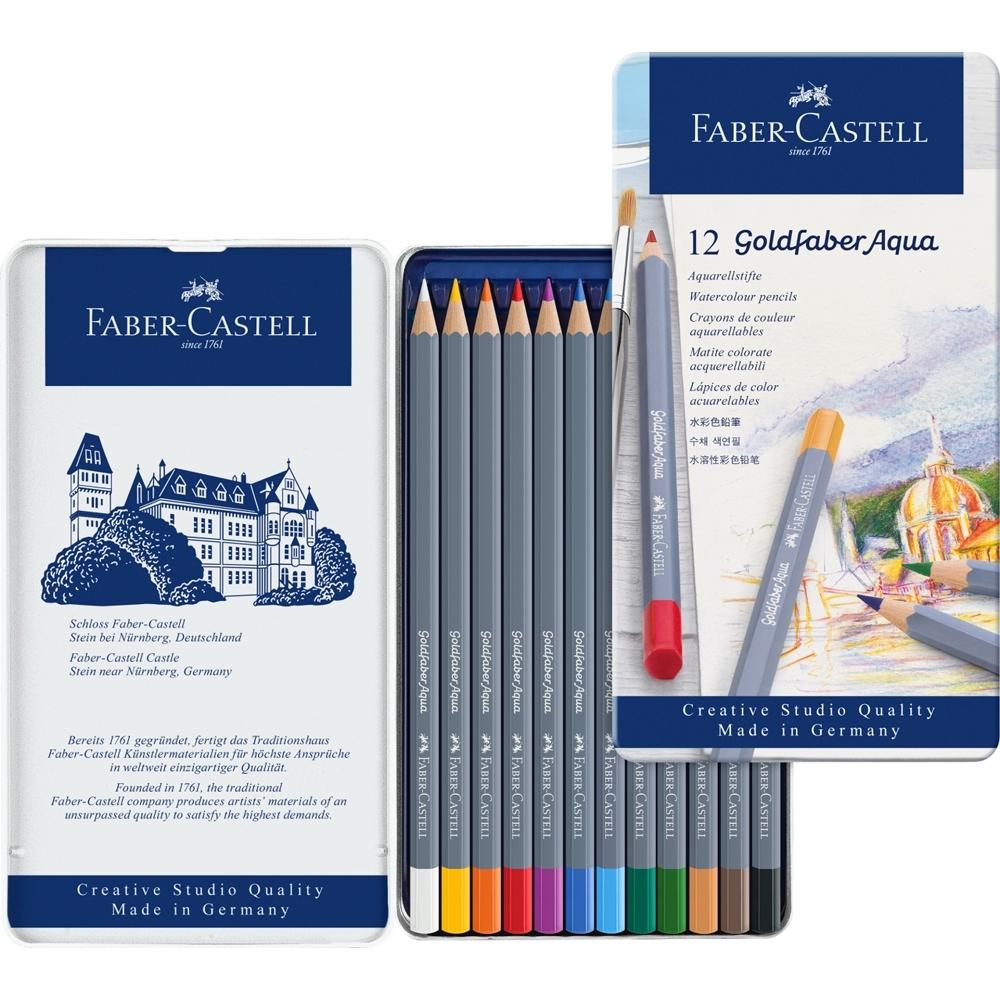 FABER-CASTELL ESTUCHE METÁLICO DE LÁPICES ACUARELABLES GOLDFABER AQUA
