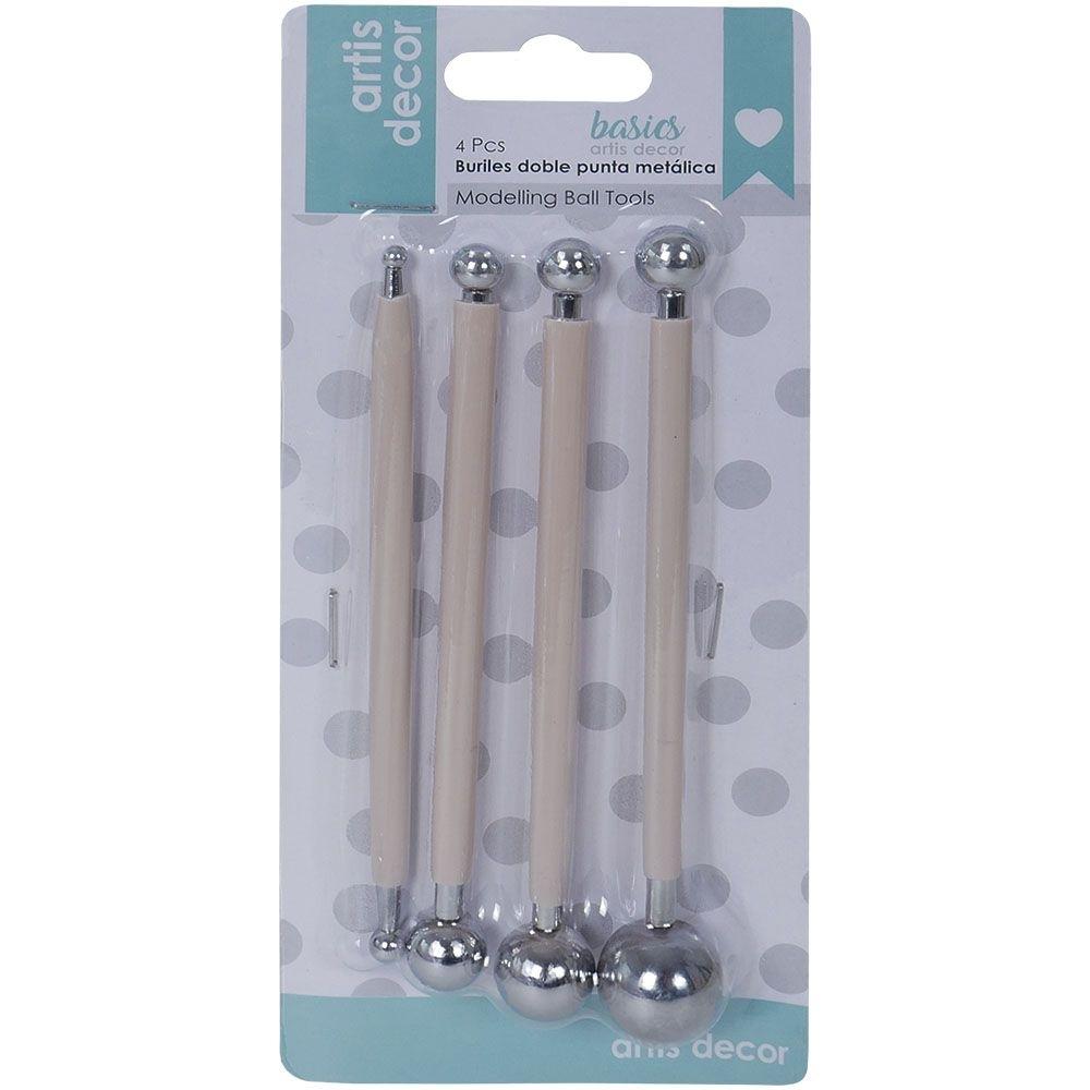 SET 4 BURILES DOBLE PUNTA METALICA